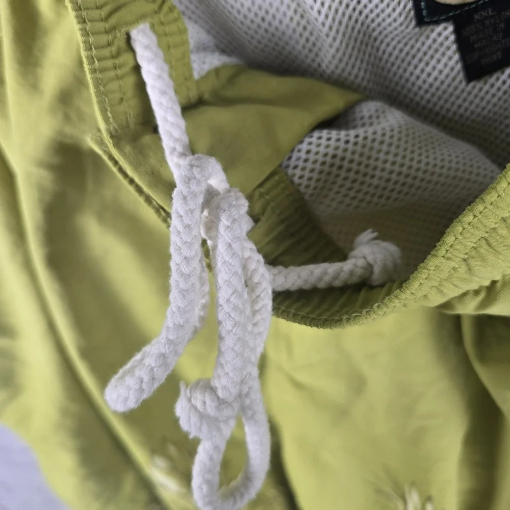 Tommy Bahama Vintage Men XXL Lime Green Pineapple Print Swim Trunks Board Shorts